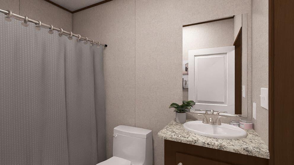 Redwood bathroom home features