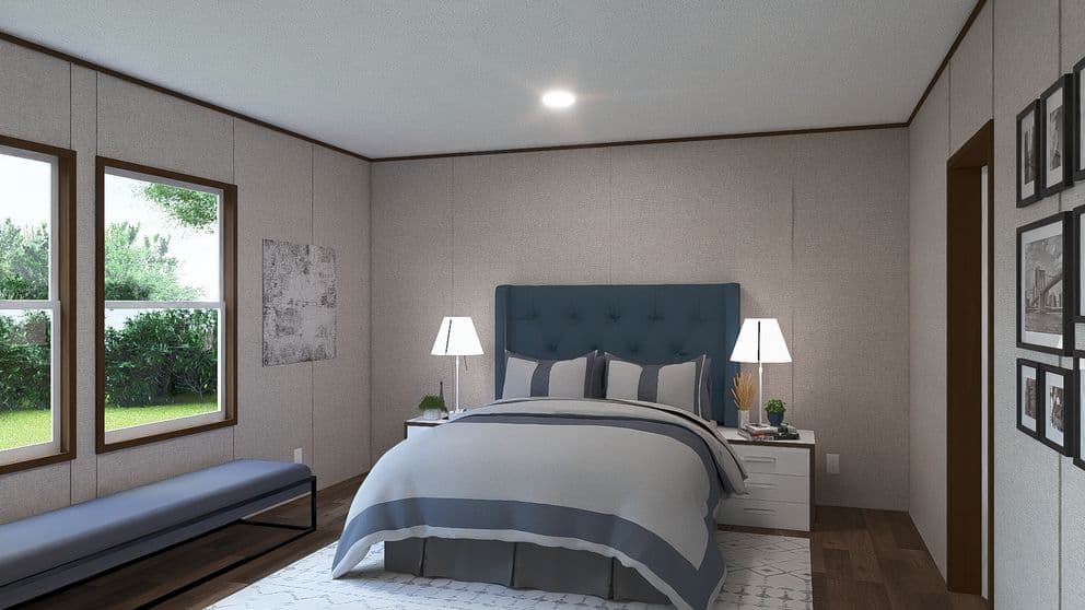 Redwood bedroom home features