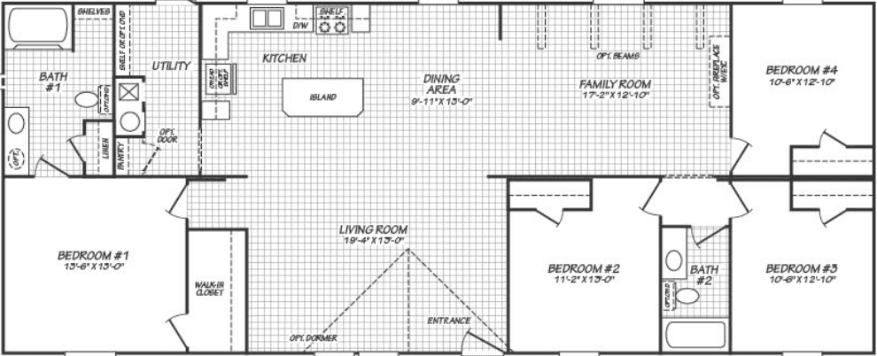 Canyon lake multi-wide 28664t floor plan home features
